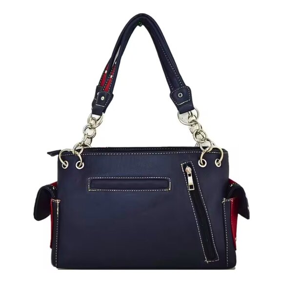 Shoulder Bag & Wallet Set American Flag Patriotic Rhinestone & Studs  *LAST ONE* - Picture 3 of 8